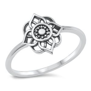 - Silver Ring - lotus Ring Sterling Silver Ring - 925 size 4-10